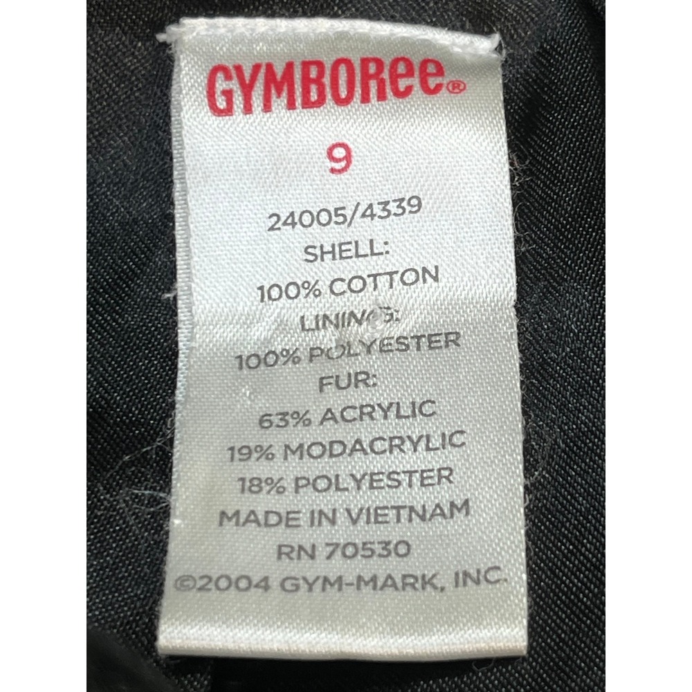 Vintage Gymboree Holiday Magic Velvet Faux Fur Embroidered Coat Girls Size 9 - Picture 2 of 14